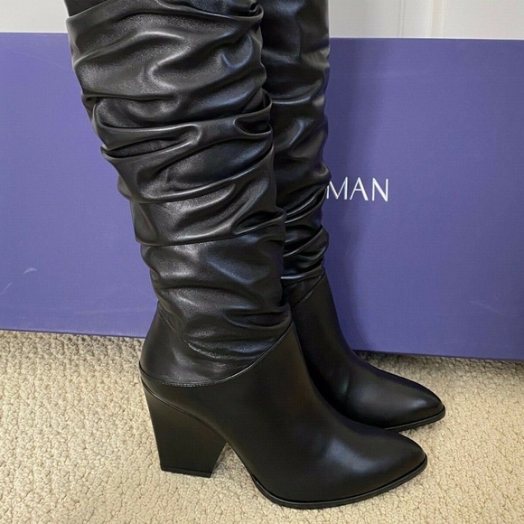 Stuart Weitzman Smashing Black Leather Knee Boots - Picture 6 of 12